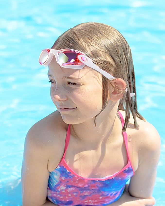 Aegend Swim Goggles for Kids Youth 3-14 Anti-Fog Anti-UV Comfort Fit Goggles for Swimming