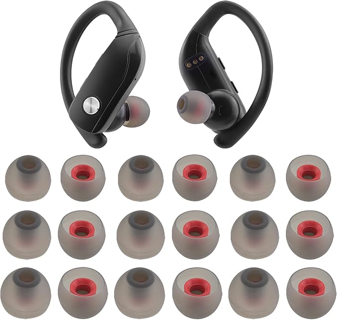 Replacement Silicone Ear Tips for bmani T16 / bmanl T16 / ZINGBIRD Z67 / Orancu A12 / TOZO T6 / TOZO T10 / RIZIZI A12 / Boean U18 U8 U8I PRO Wireless Earbuds, 9 Pairs (S/M/L)