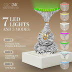 GLO24K 7 Color Beauty Device – Triple LED Action & Vibration Technology Facial and Neck Massager (Zebra, 1 Pack)