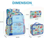 mommore Kids Backpack for Boys Girls 4-8 Kindergarten Elementary School Backpack with Lunch Box - 15” H Fit Folder
