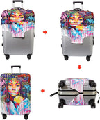 WUJIAONIAO Travel Luggage Cover Baggage Suitcase Cover Protector Skins 18-32 Inch (Graffiti A8, S (for 18-20 inch luggage))