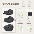 Coop Home Goods AirJustable Travel Neck Pillow, Inflatable, Adjustable Support for Neck & Chin, Compact, Soft Memory Foam Comfort, Airplane Travel Essentials, Cooling & Washable Cover