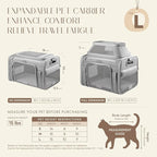 Top-Expandable Pet Carrier with Treat & Pet Window,18x13x9.5 Inch Southwest Frontier Airline Approved,Soft-Sided Dog Carrier for Small Dogs and Cats,Travel Cat Carrier with Locking Safety Zippers