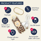 She’s Birdie 3.0 New Version – The Original Personal Safety Alarm for Women by Women–Loud Siren, Flash Light and Rechargeable Battery in a Variety of Colors (Cheetah)