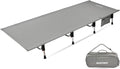 MARCHWAY Lightweight Folding Tent Camping Cot Bed with Lever Lock, Easy Setup Portable Compact for Outdoor Travel, Hunting, Hiking, Motorcycling, Support 330Lbs (Grey)
