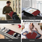 PANDA JOYS 4 Set Compression Packing Cubes Travel - Travel Accessories Expandable Packing Organizers for Carry On - Essentials Luggage Bags - Burgundy