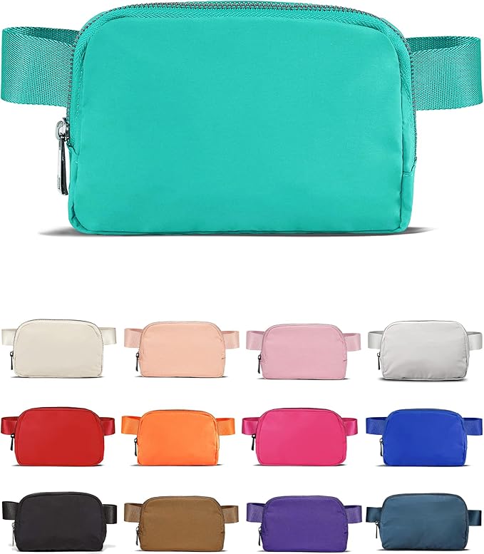 YOSHUYUKI Waist Belt Bag for Women Lulu Dupes Mini Small Crossbody Purse Sling Cute Fashion Waterproof Fanny Pack Over The Shoulder Bags Fashionable Travel Running Belt Pouch Bum Bag Peppermint Green