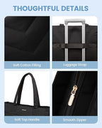 LOVEVOOK Tote Bag for Women, Puffer Work Travel Handbag with Zipper for Teacher Nurse, Quilted Cute Laptop Shoulder Gym Bag