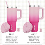 BJPKPK 40oz Stainless Steel Insulated Tumbler With Handle And Lid Straw Travel Coffee Mug Thermal Cup,Cherry Blossom