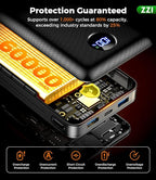Portable Charger Power Bank, 60000mAh Battery Pack with 3 in 1 USB-C/iOS/Micro-USB Cable, 22.5W Fast Charging Portable Phone Charger, Travel Camping Essential Powerbank for iPhone 17/16 Samsung,Ebony