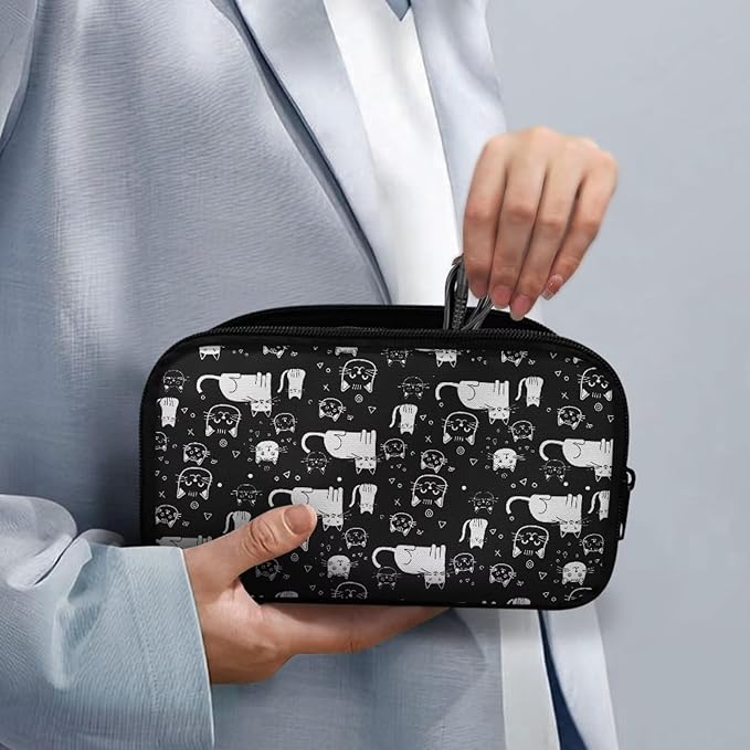 Cats Print Electronic Organizer Travel Case Waterproof Travel Cord Organizer Pouch, All-in-One Storage Bag for Accessories, Charger, Cable