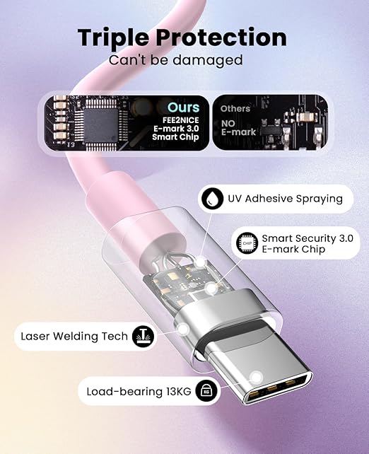 FEEL2NICE iPhone Charger Fast Charging 2 Pack Type C Wall Charger Block with 2 Pack [6FT&10FT] Long USB C to Lightning Cable for iPhone 14/13/12/12 Pro Max/11/Xs Max/XR/X,AirPods Pro,Pink