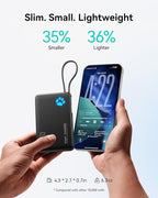 INIU Portable Charger with Flashlight, 45W Fast Charging Tablet Power Bank with USB C Cable, 10000mAh Powerbank, Battery Pack for iPhone 17 16, iPad, Samsung S25 etc Travel Essential, Emergency Light