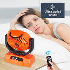 Rechargeable Fan,Operated Camping Battery Powered Fan with Hook&Bright LED Light,Remote Control Timer Auto Oscillation Cordless for Outdoor Power Outage,Picnic,Barbecue,Fishing,Worksite,Home,Tent