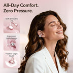 Kinglucky Clip-On Open Ear Earbuds with Detachable Diamond Earrings, Bluetooth 5.4 Open Ear Wireless Headphones for Women, 40H Playtime, Comfortable Small-Ear Fit, Rose Gold