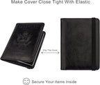 WALNEW Passport Holder for Travel, RFID Passport Cover Wallet for Women Men, PU Leather Passport Book Card Holder Case with Pen (Upgraded, Upgraded-Black)