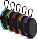 Earbud Case Portable EVA Carrying Case Storage Bag Cell Phone Accessories Organizer with Carabiner for Wireless/Bluetooth Headphones, SD Memory Card, Camera Chips(Oval, 5 Pack)