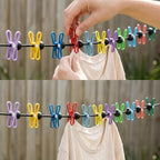 Travel Clothesline, Portable Retractable Clothes Line Outdoors, Camping Clothesline for Cruise Ship Cabin Essentials, RV Accessories, Indoor Laundry Drying with 12 Clips 13 Beads, 4.9-12ft