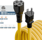 4 in1 NEMA 5-15P Extension Cord, Winxus 10FT NEMA 5-15P to 5-15R, 5-20R, 6-15R, 6-20R Adapter Cord, 15A to 20A AC Adapter Cable, 10FT 3 Prong Extension Cords