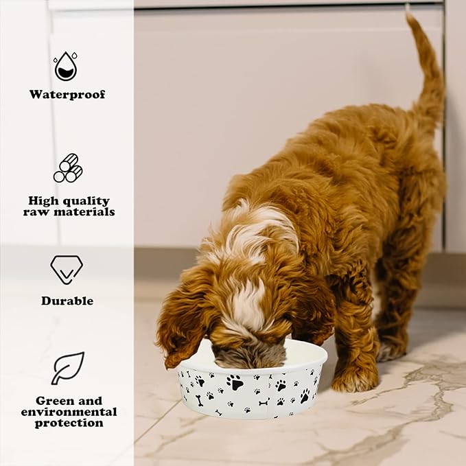 Disposable Dog Bowls - 30 Pcs 16 Ounces Paper Pet Bowls for Food and Water - Serving Tray Dishes for Small Medium Dogs Cats