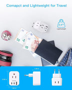 European Travel Plug Adapter USB C, HANYCONY International Plug Adapter, US to Europe Adapter Plug 2 Outlets 3 USB Ports(2 C Port), Type C Power Adapter to Italy Spain France Portugal Iceland Germany