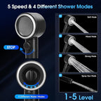 Portable Shower with Water Heater–Camping Shower Pump with 8000mAh Battery, 5-Speed Settings, LCD Display, 6L/min, IPX8–Portable Shower Head for Camping, Hiking, Car, Pets