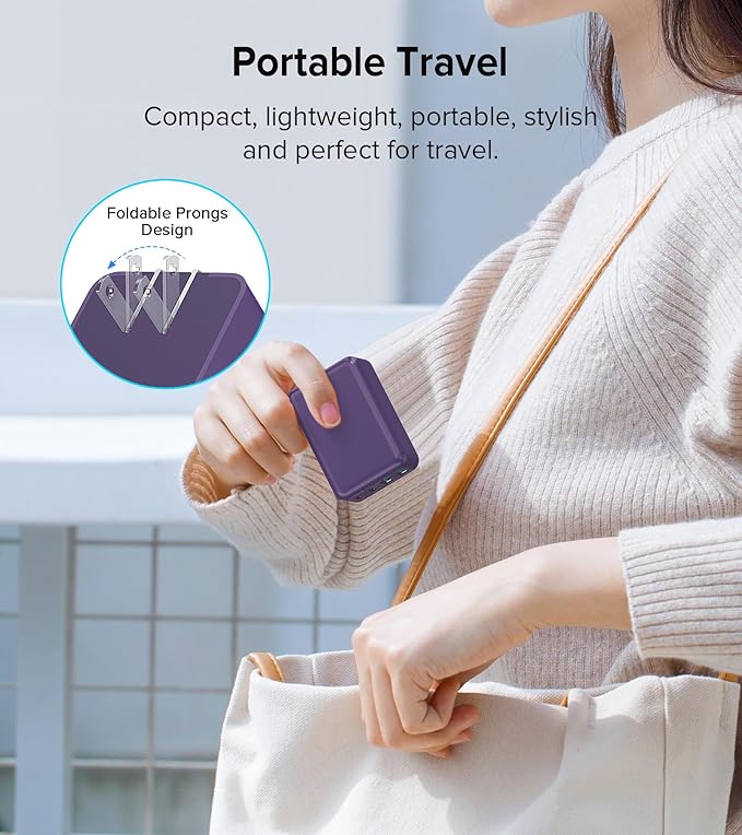40W Flat USB C Charger Block, 2-Pack USB C Fast Charging Block 4-Port Dual PD+QC Power Adapter Double Charger Block Multiport Type C Cube Multiple Wall Plug for iPhone 17 16 15 14 13 Pro Max(Purple)