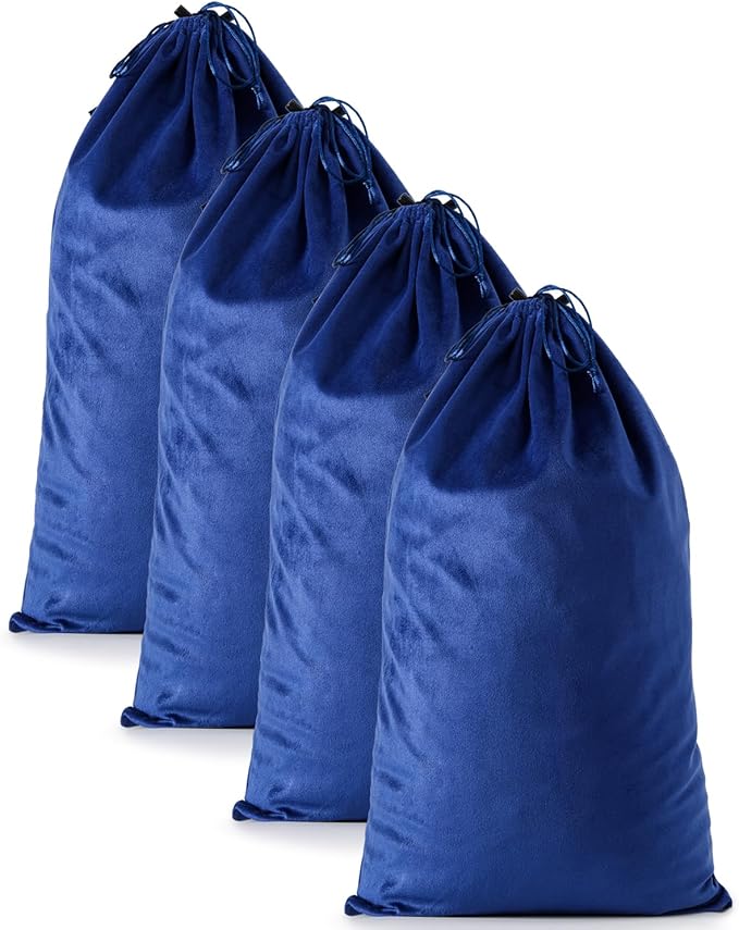 4 Pcs Shoe Bags for Travel, 21.2"x13.3" Large Boot Bags for Cowboy Boots, Washable Velvet Dust Bag with Drawstring for Dress Shoes, Handbags and Clothing, Suitable for Travel and Home Storage