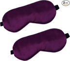 2 PCS Purple Silk Sleep Mask - Eye Masks for Sleep Blindfold Travel Eye Covers for Sleeping Men & Women