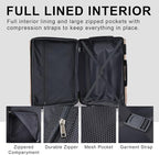 2 Piece Luggage Set, Hardside Suitcase with Spinner Wheels, TSA Lock & Expandable Hard Shell, Carry on and Checked Luggage for Travel, Maletas de Viaje for Men & Women (Black Brown, 20+28Inch)