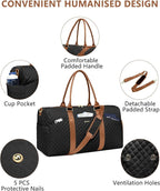 Women Weekender Travel Duffle Bag: Travel Duffel Overnight Bags with Shoe Compartment Large Carry on Tote with Toiletry Bag Weekend Traveling Yoga Gym Hospital Bag for Women with Wet Pocket
