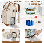 MATEIN Teacher Work Backpack with Lunch Compartment Detachable, 15.6 Inch Laptop Backpack with Organized Pocket, College Computer Backpacks Meal Prep Bag Gift for Women Nurse Commute Office