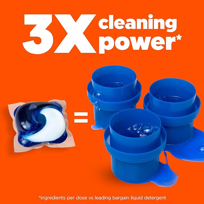 Tide PODS laundry detergent pacs, 3-in-1 Stain Remover, Odor Fighter, Color Protector, 42 Count, HE compatible, Original Scent