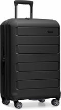 Traveler's Choice Pagosa Hardshell Expandable Luggage with Spinner Wheels, Black, 26-Inch Medium