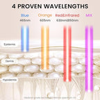 Avorla LED Face Mask Light Therapy, 4 Modes Portable Red Light Therapy Infrared Light for Face with 2600mAh Rechargeable, IP67 Washable, 216 LEDs for glow skin at Home