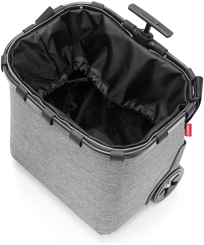 reisenthel carrycruiser Twist Silver - Portable Shopping Trolley with Sturdy Aluminum Frame, Shoulder Strap and Removable mesh Inner Bag -Water-Repellent
