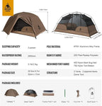 OneTigris COSMITTO 2 Person Backpacking Tent Shelter- Free Standing Lightweight Waterproof 3 Season Camping Tent for Outdoor Hiking Mountaineering