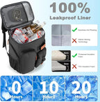 BAGPARKK Insulated Cooler Backpack,33/45 Cans Multifunctional Double Deck Leakproof Cooler Bag with Sternum Strap,Large Capacity Lightweight Travel Camping Beach Backpack