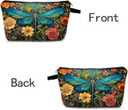 Dragonfly Print Women Makeup Bag Outdoor Portable Cosmetic Bag Toiletry Kit Travel Organizer