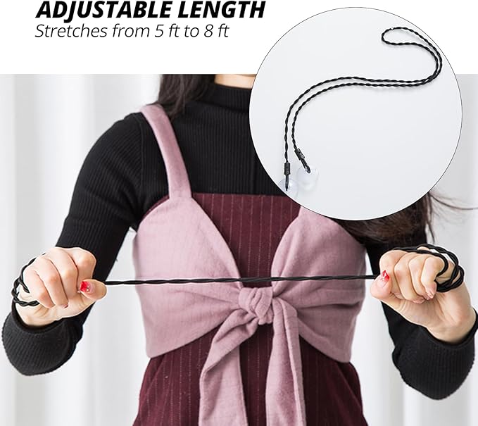 Portable Travel Clothesline Retractable Clothesline with Hooks and Suction Cups Camping Essentials for Indoor and Outdoor Use
