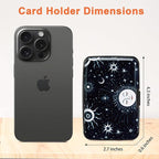 Mayski Credit Card Holder, RFID Blocking, Aluminum Alloy Hard Case, Small Mini Business Metal Wallet for Women Men, Sun Moon