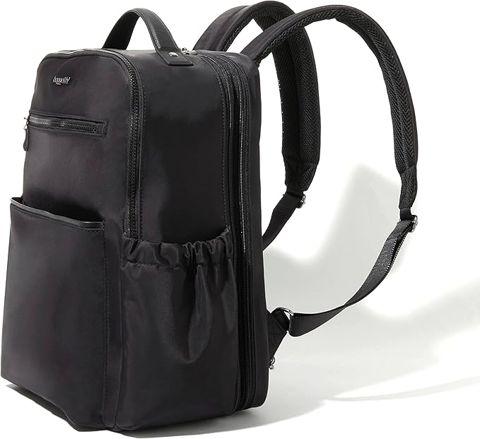 Baggallini Tribeca Expandable Laptop Backpack - 15"x11" Lightweight RFID Computer Bag for Work & Travel with Luggage Sleeve