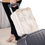 Shoe Bag for Travel, Travel Shoe Bag for Packing, Hold 3 Pairs of Shoes, Travel Essentials for Flying Shoe Organizer Shoe Storage Bag for Travel Light Beige