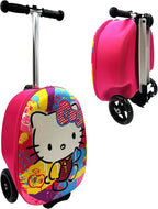 Fast Forward Hello Kitty 18" Ride-On Suitcase Scooter - Lightweight Carry-On Foldable Scooter Luggage