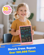TEKFUN LCD Writing Tablet Doodle Board, 8.5inch Colorful Drawing Pad for Kids,Toys Gifts for 3 4 5 6 7 8 Year Old Girls Boys Pink