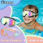Keary 2 Pack Kids Swim Goggles for 3-15 UV Protection Anti-Fog Pool Water Swimming Goggles For Boys Girls Youth Toddler