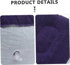 Inflatable Foot Rest Pillow Flocking PVC Travel Cushion for Airplane Train Car Comfortable Foot Massage Stool for Outdoor Trips Grey Blue