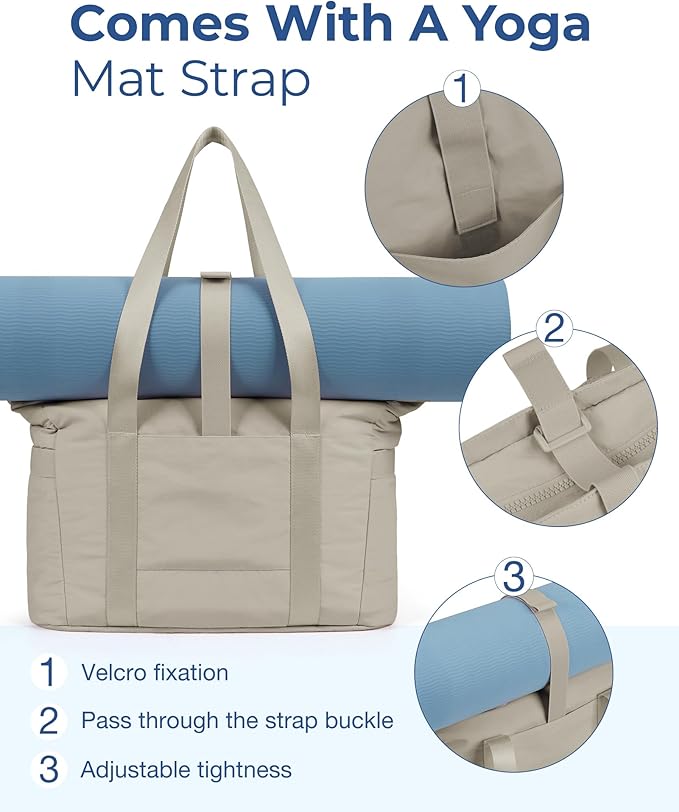 BAGSMART Tote Bag for Women, Tote Bag with Zipper Work Tote with Compartments Nurse Shoulder Hanbag for Travel, Gym