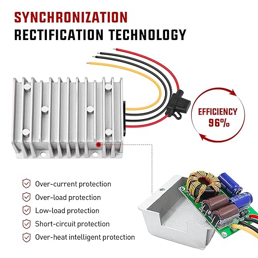 Nilight 48V 36V to 12V Voltage Converter 360W 30A Regulator Step Down to 12VDC Waterproof DC Convert Reducer Power Supply Transformer Module for Golf Cart Scooters