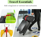Multi Use Strong Adjustable Luggage Connector Straps for Suitcases,2 Pack Flexible Luggage Accessories Elastic Fastening Bag Strap (Red)
